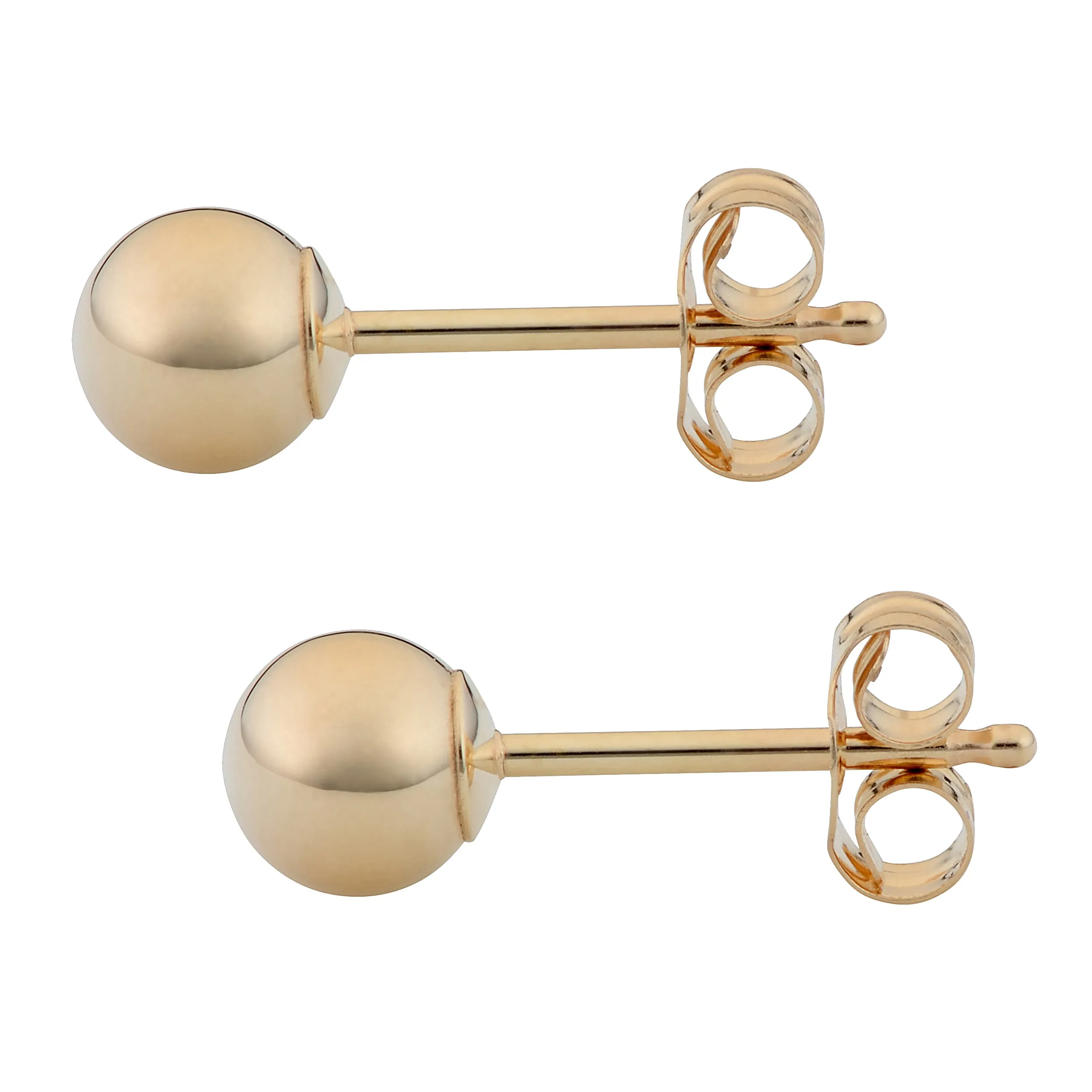 10k Yellow Gold High Polish 4mm Stud Ball Earrings