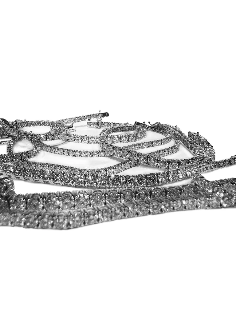 14K White Gold Tennis Bracelet with 9.5ct 3.8mm Lab-Grown Diamonds (E-F, VVS Clarity)