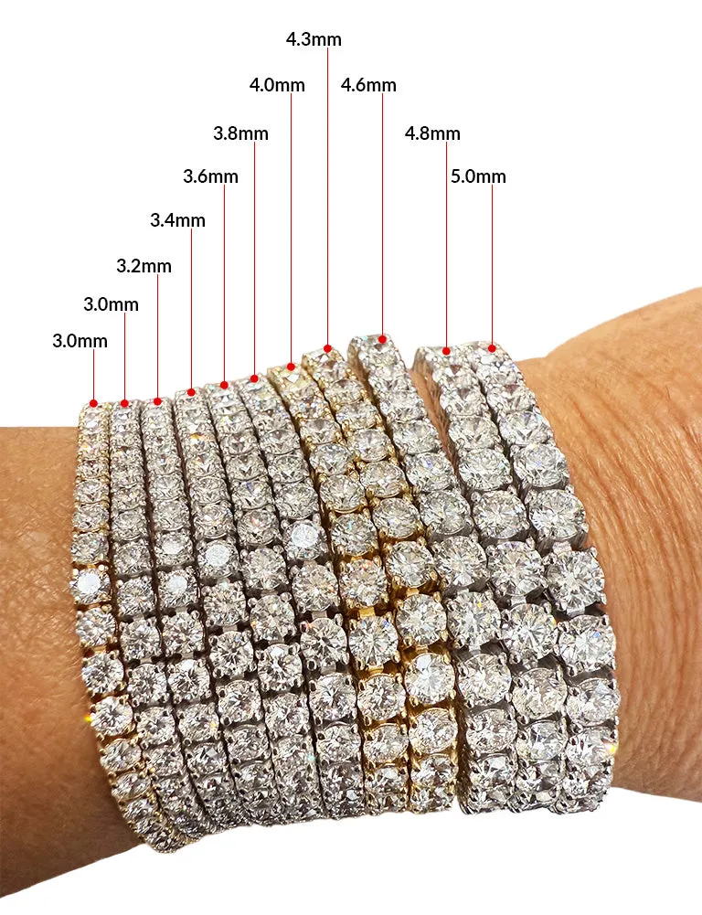 14K White Gold Tennis Bracelet with 9.5ct 3.8mm Lab-Grown Diamonds (E-F, VVS Clarity)