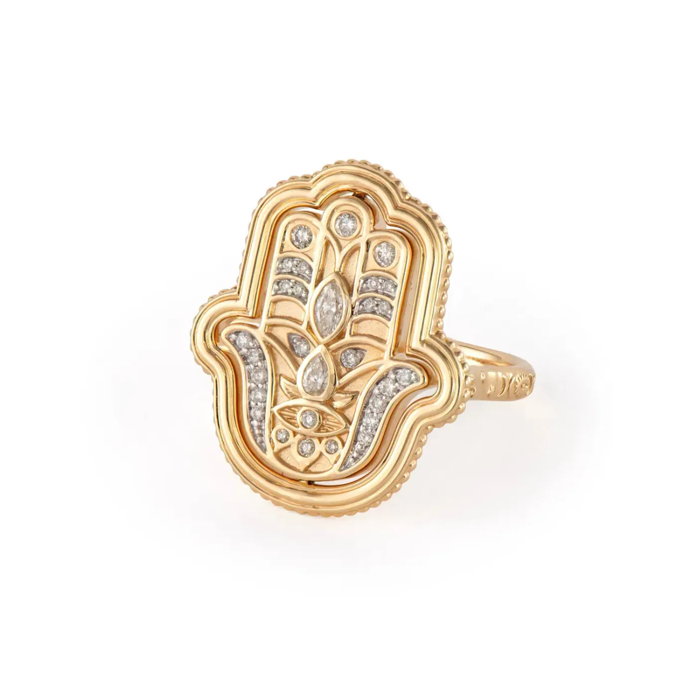 14KY Large Hamsa Flip Ring
