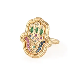 14KY Large Hamsa Flip Ring
