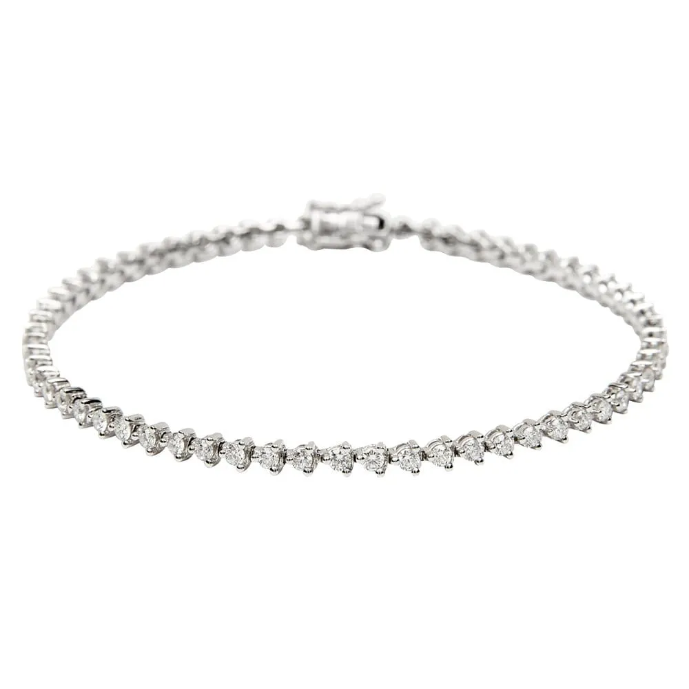 18ct White Gold Brilliant Cut Diamond Tennis Bracelet