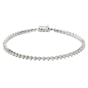 18ct White Gold Brilliant Cut Diamond Tennis Bracelet