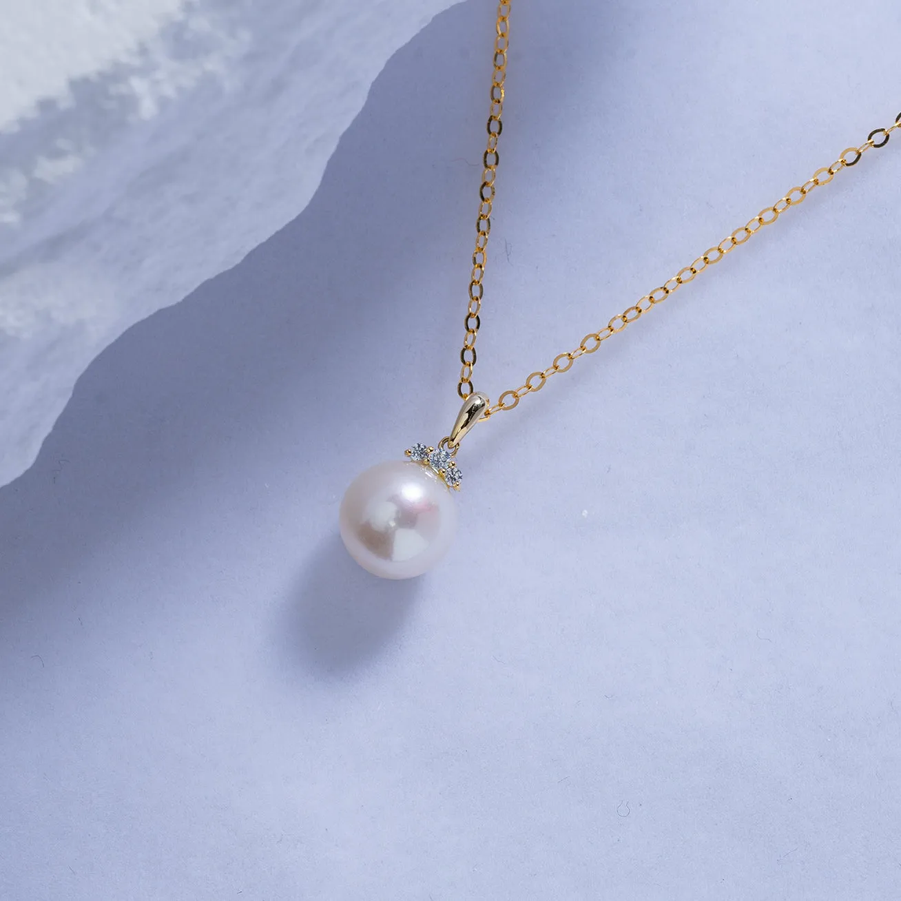18K Solid Gold Freshwater Pearl Necklace KN00096