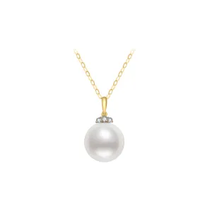 18K Solid Gold Freshwater Pearl Necklace KN00096