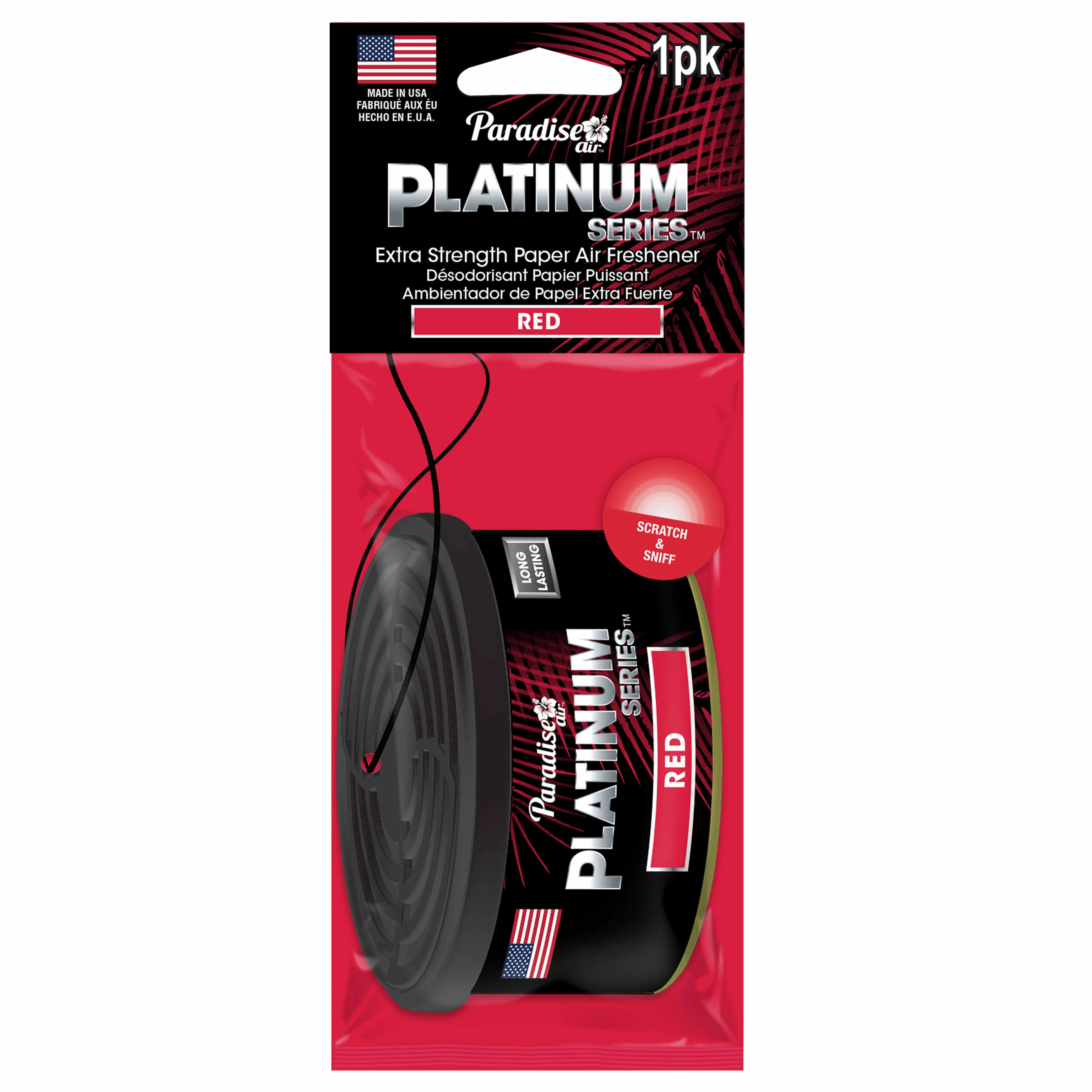 2 Pc Paradise Platinum Air Freshener Hanging Car Auto Aroma Fragrance Scent Red