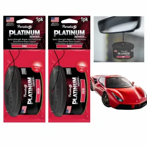 2 Pc Paradise Platinum Air Freshener Hanging Car Auto Aroma Fragrance Scent Red