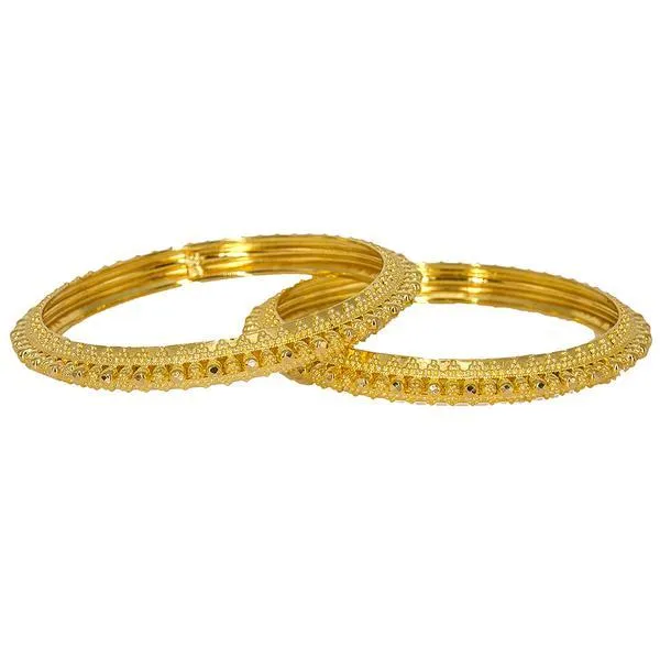22K Yellow Gold Bangles Set of 2 W/ Baubles & Beaded Filigree, 41.1 gm