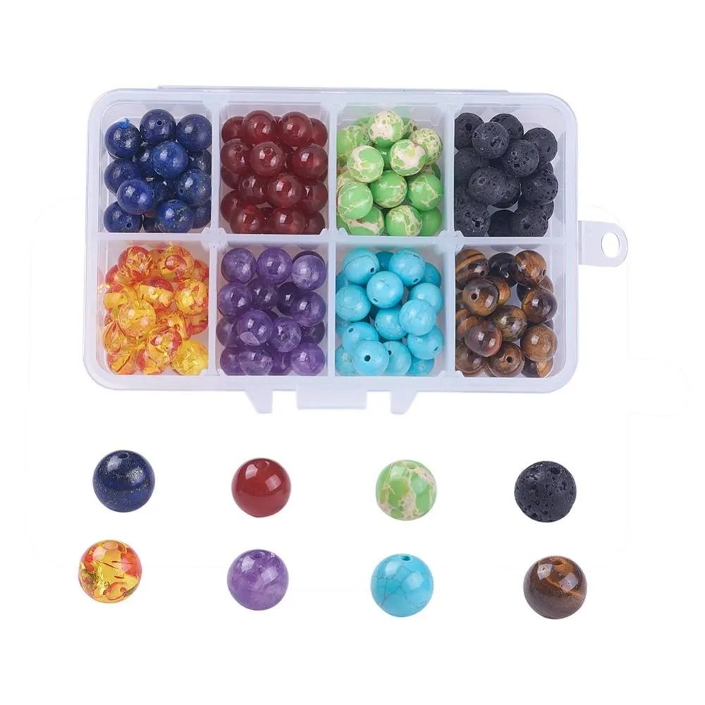 8mm Chakra Gemstone Beads Kit 160/Box