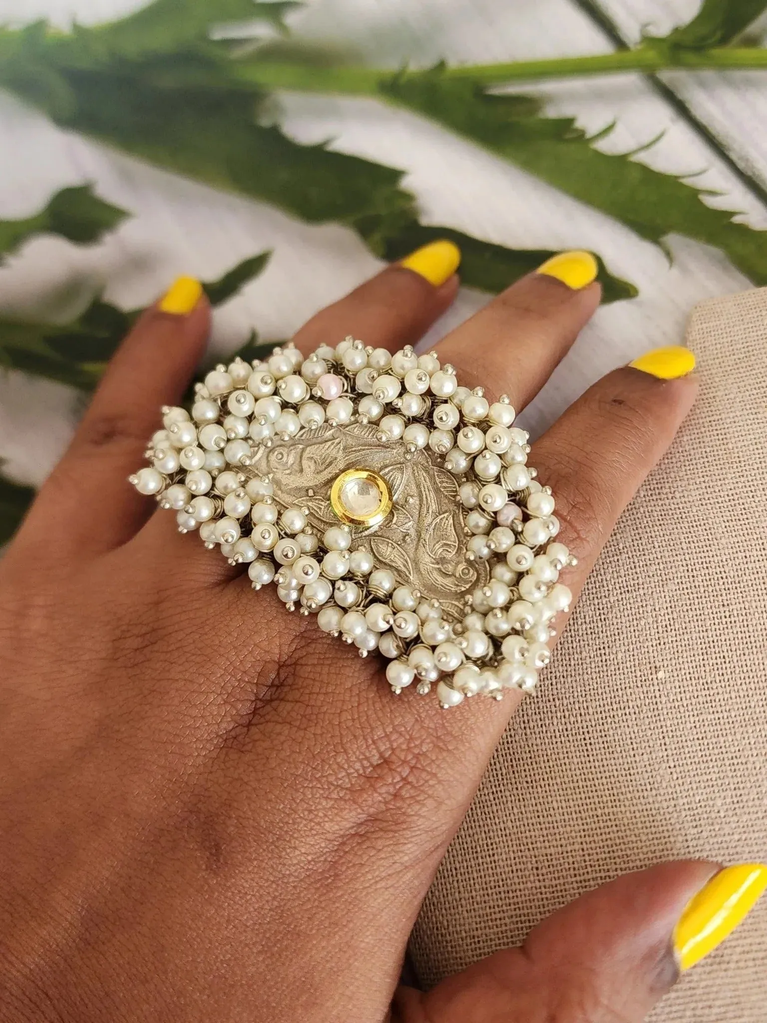 925 silver polish adjustable ring