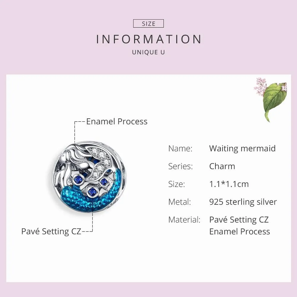 925 Sterling Silver Mermaid Beads For Diy Bracelets & Necklaces