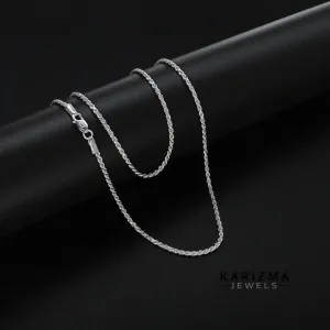 925 Sterling Silver rope design beach wear Unisex Neck Chain 24"