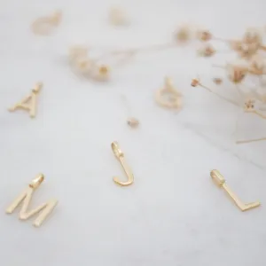 Alphabet Letter Pendant // 10K Solid Gold (11% OFF)
