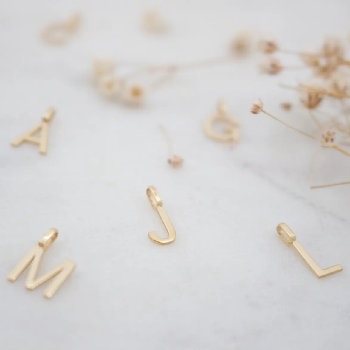Alphabet Letter Pendant // 10K Solid Gold (11% OFF)