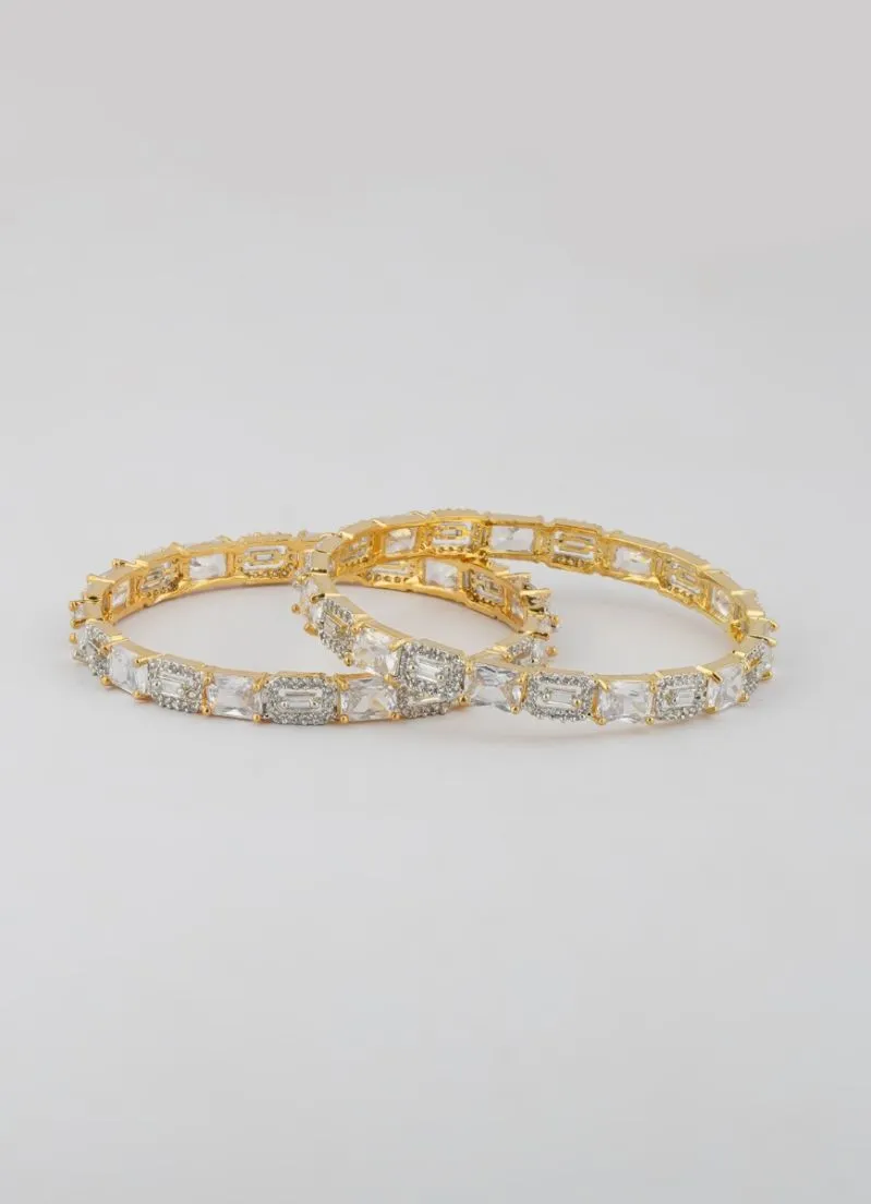 American Diamond Gold Kara Set