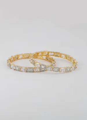American Diamond Gold Kara Set