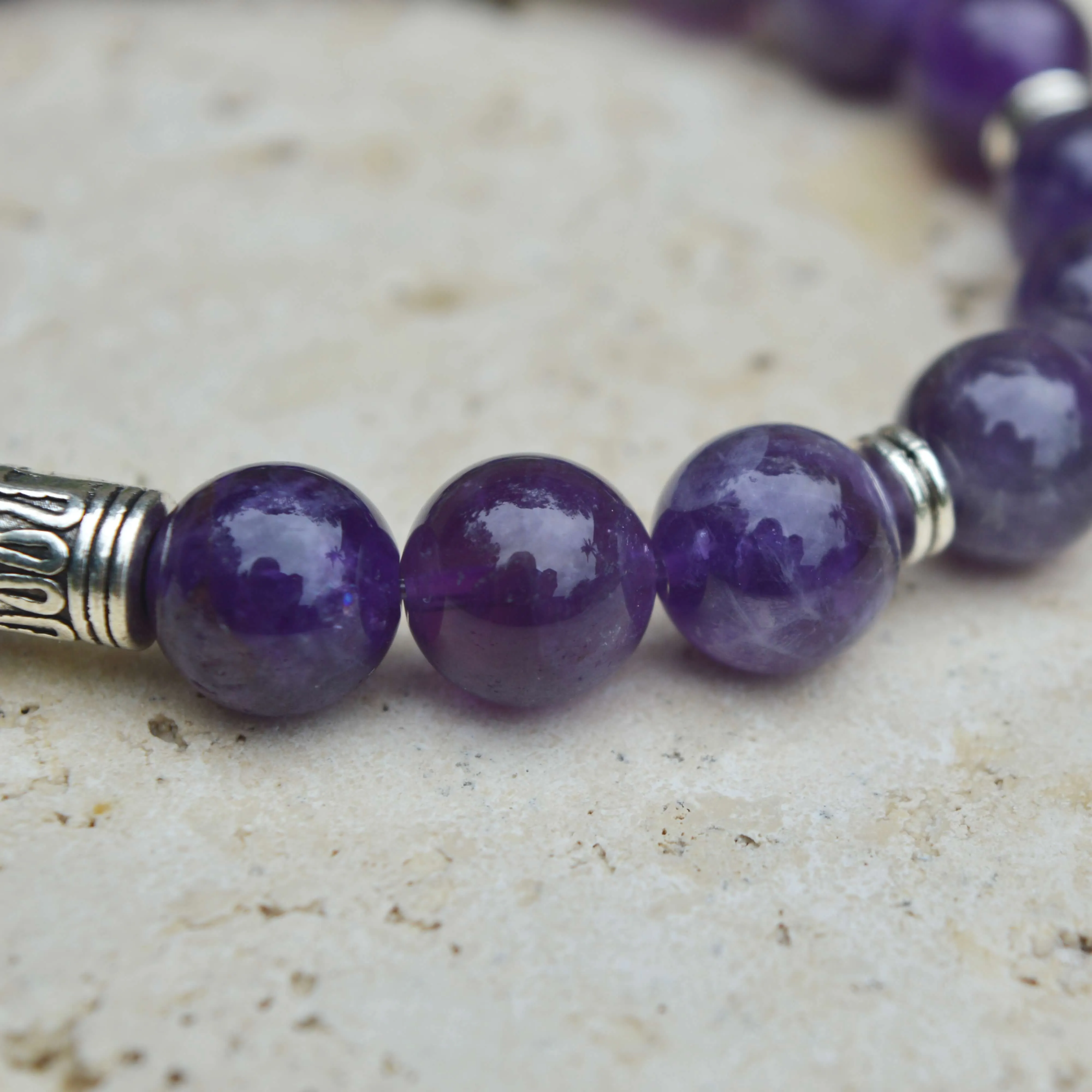 AMETHYST BEADED BRACELET - LUCID COLLECTION