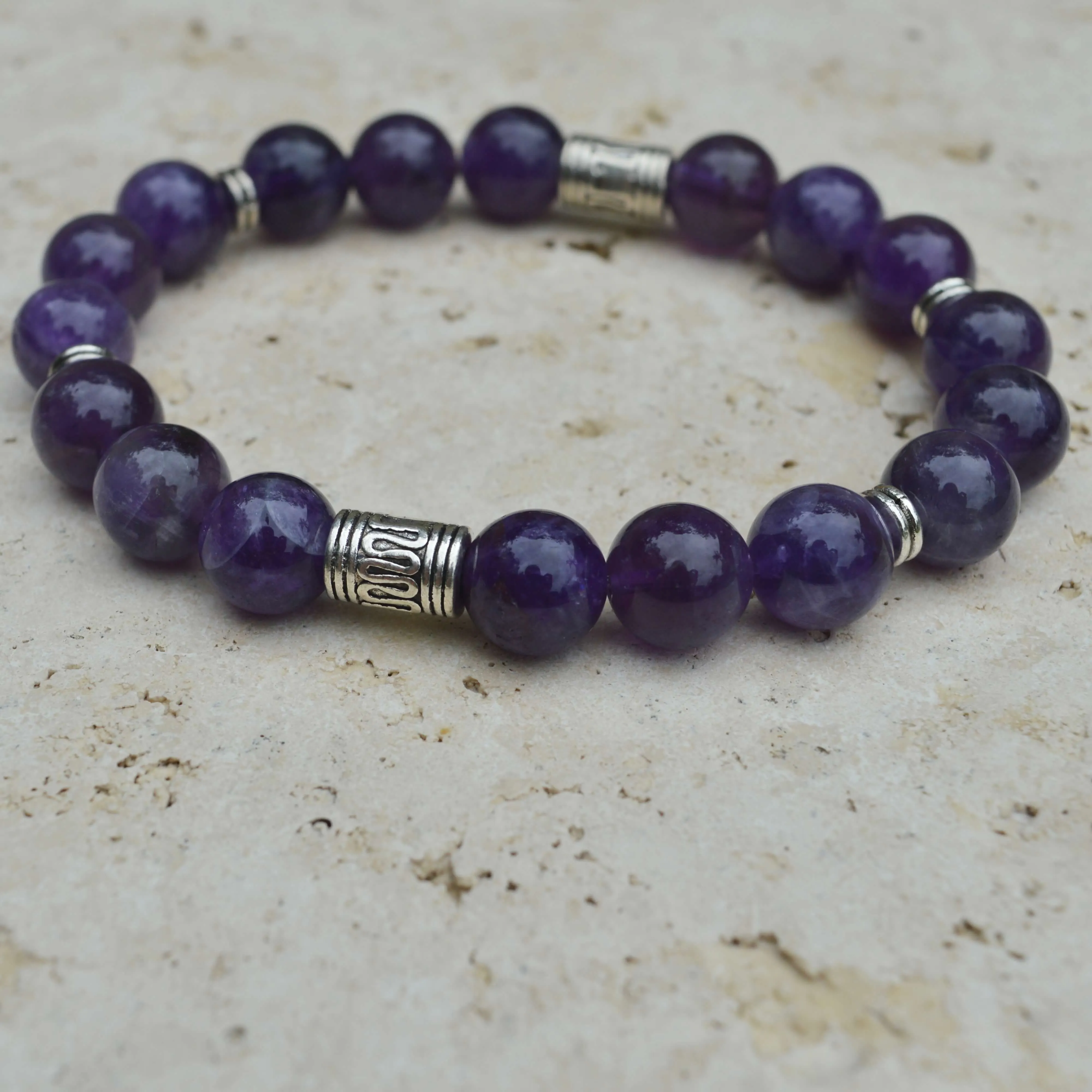 AMETHYST BEADED BRACELET - LUCID COLLECTION