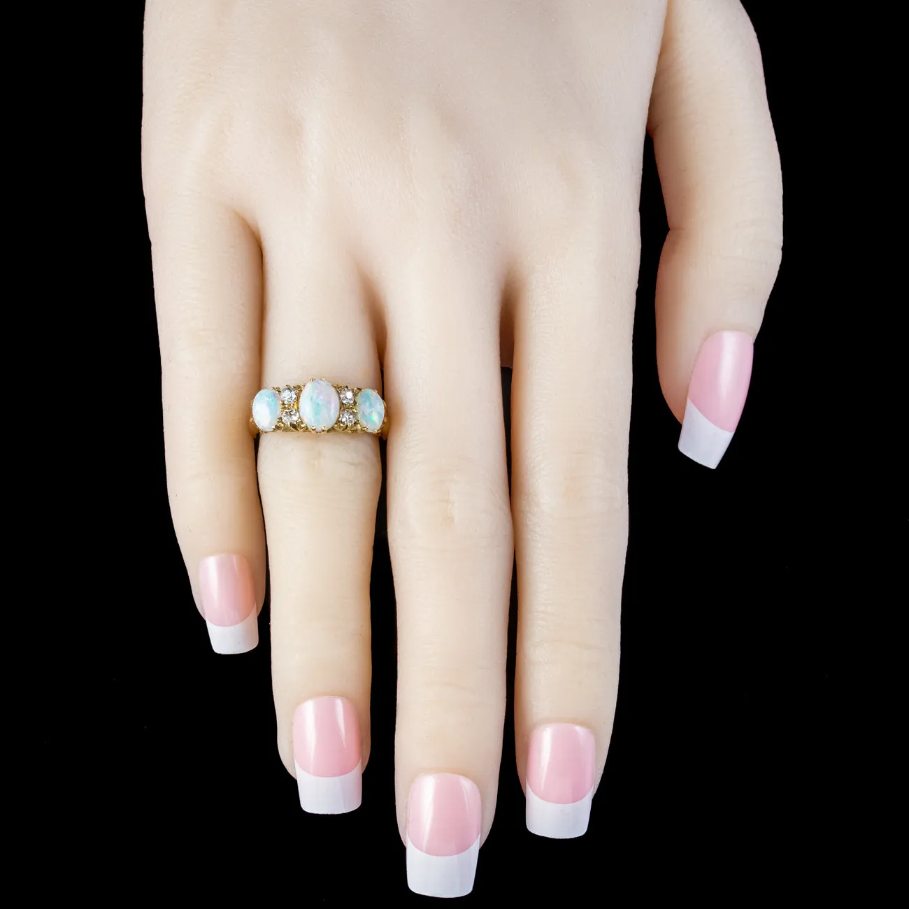 Antique Edwardian Opal Diamond Ring 2.4ct Opal Dated 1906