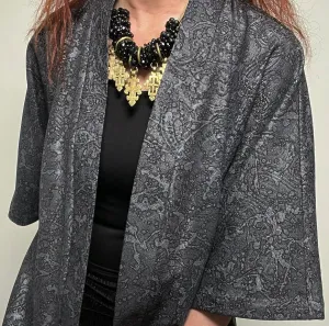 Audrey Swing Coat - One Of A Kind - Luxe silver grey paisley