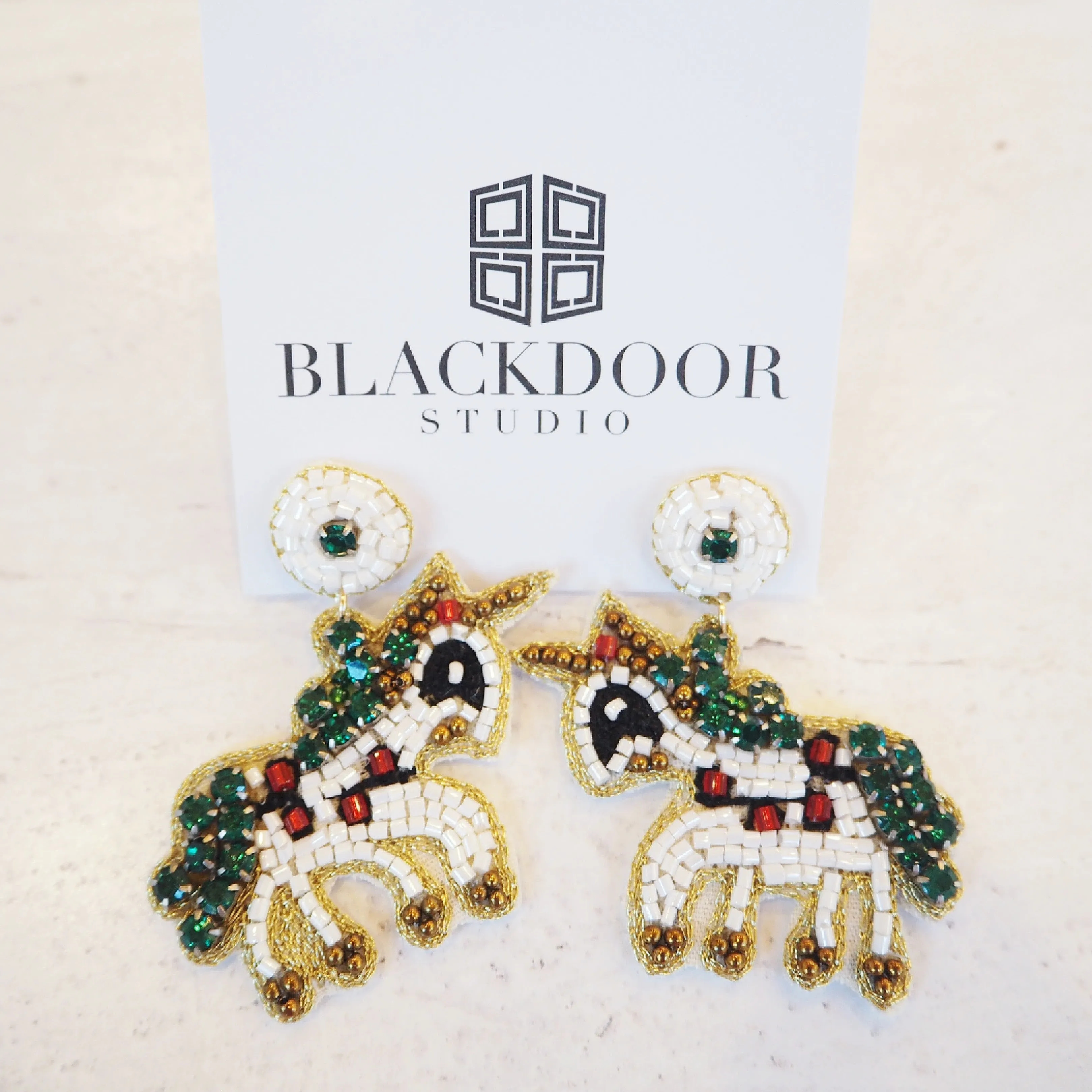 Beaded Reindeer Earrings~SALE