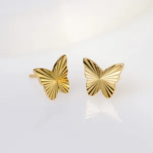 Butterfly Gold Stud Earrings