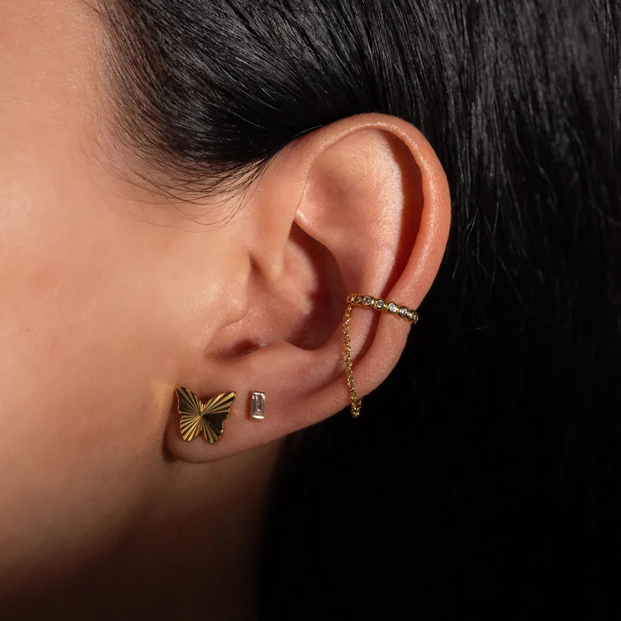 Butterfly Gold Stud Earrings