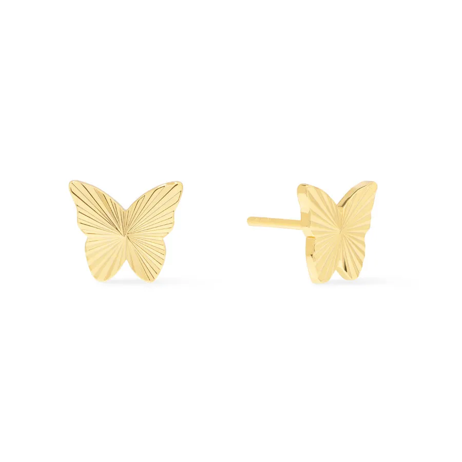 Butterfly Gold Stud Earrings