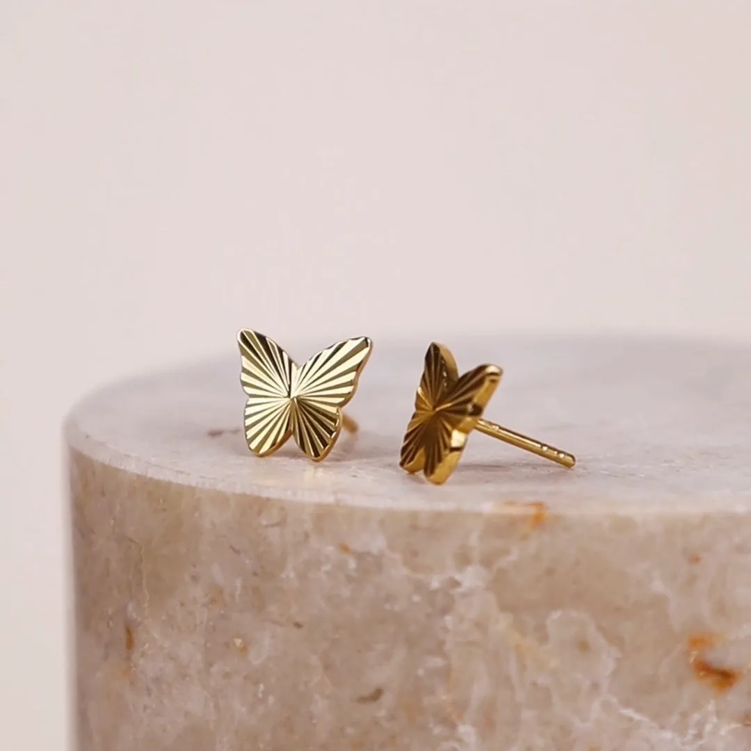 Butterfly Gold Stud Earrings
