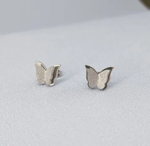 Butterfly Scrub Stud Earrings, Personalized & Versatile Earrings