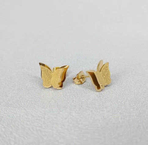 Butterfly Scrub Stud Earrings, Personalized & Versatile Earrings