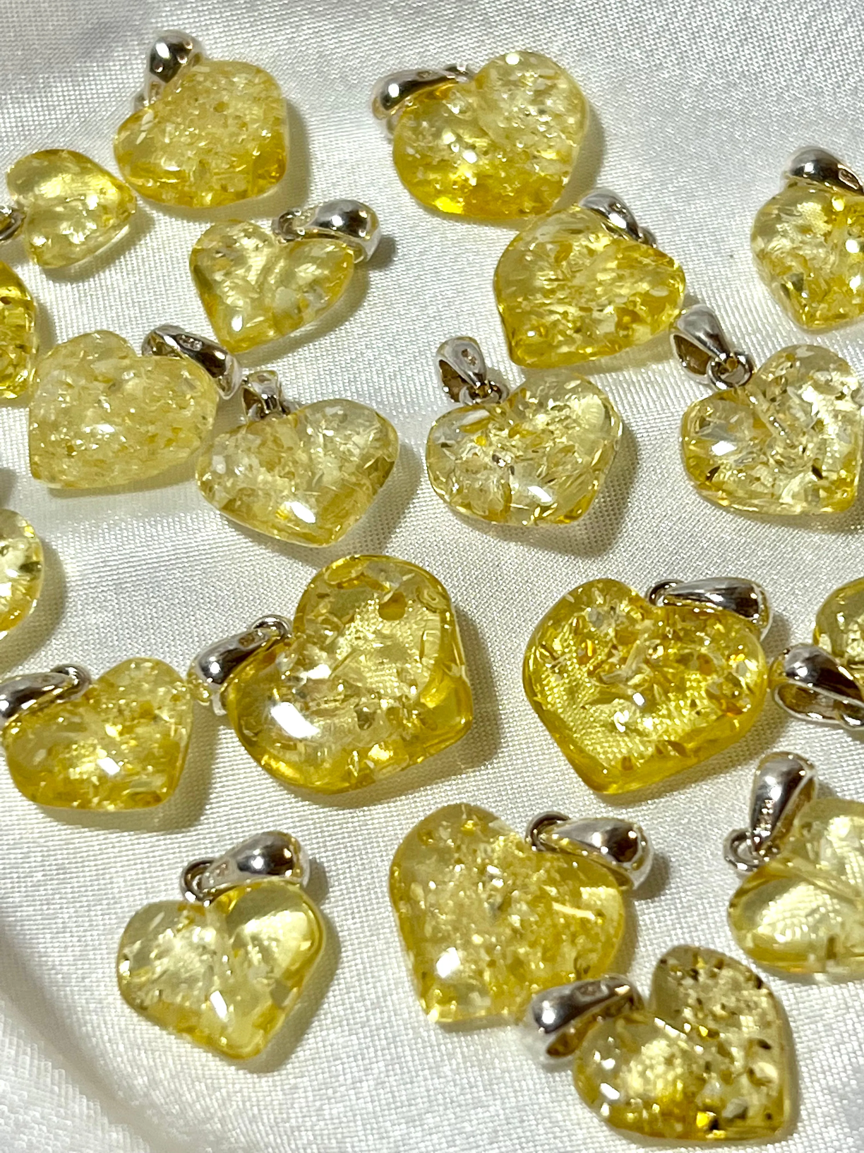 Charming Baltic Amber Heart Pendant