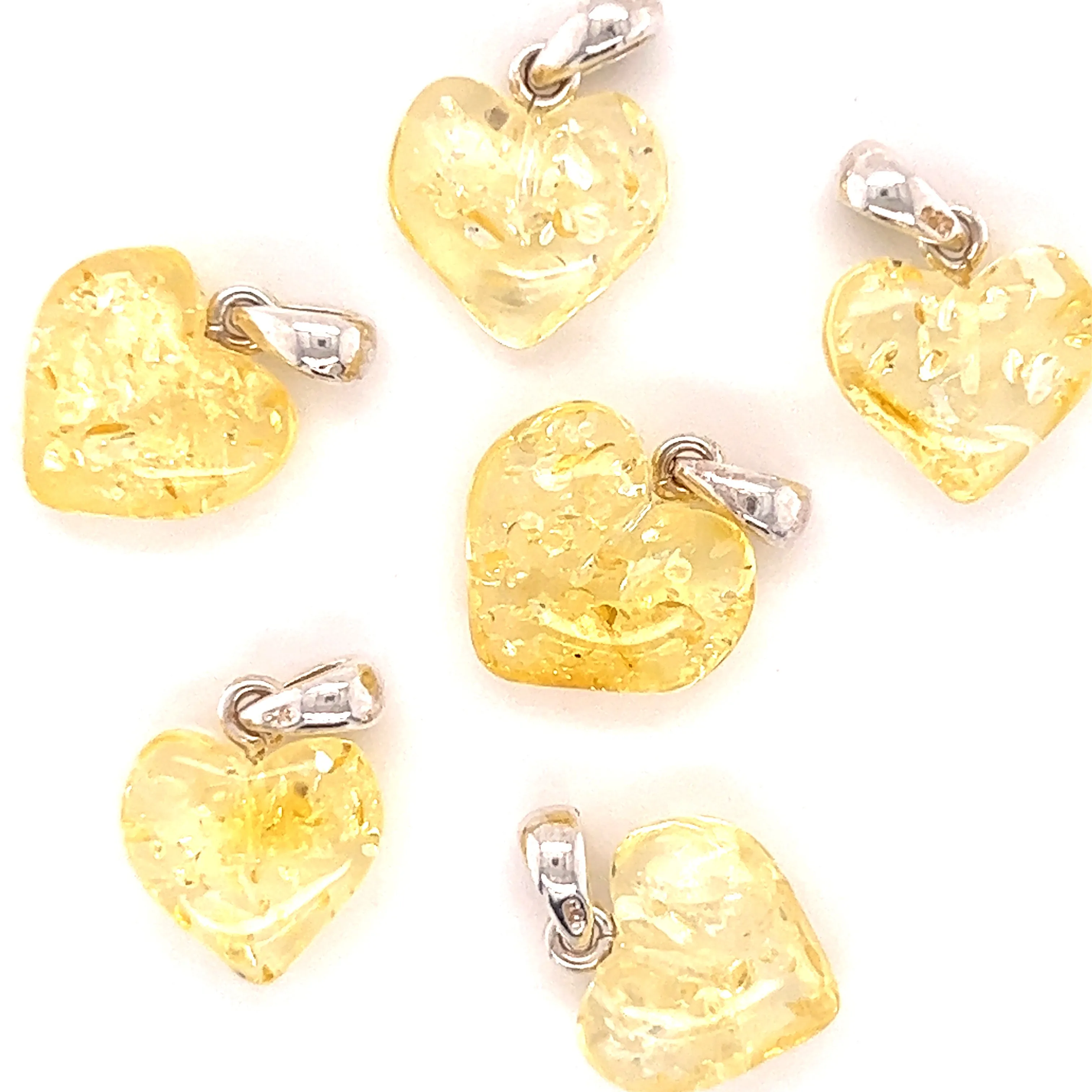 Charming Baltic Amber Heart Pendant