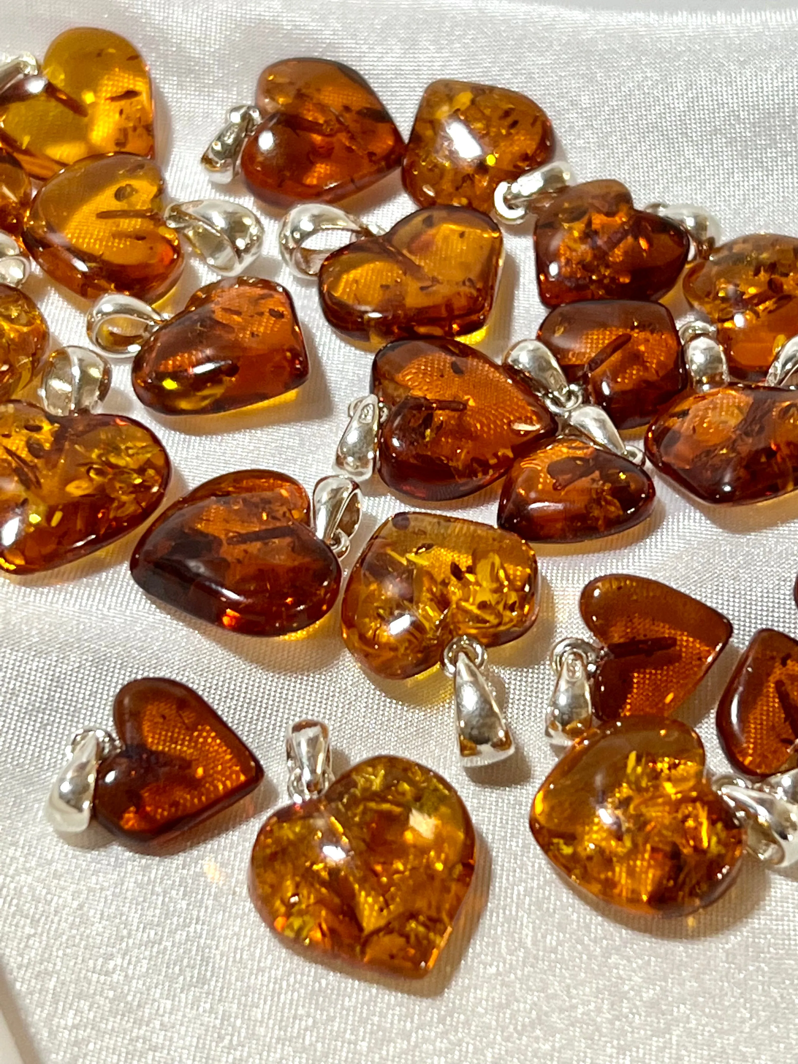 Charming Baltic Amber Heart Pendant