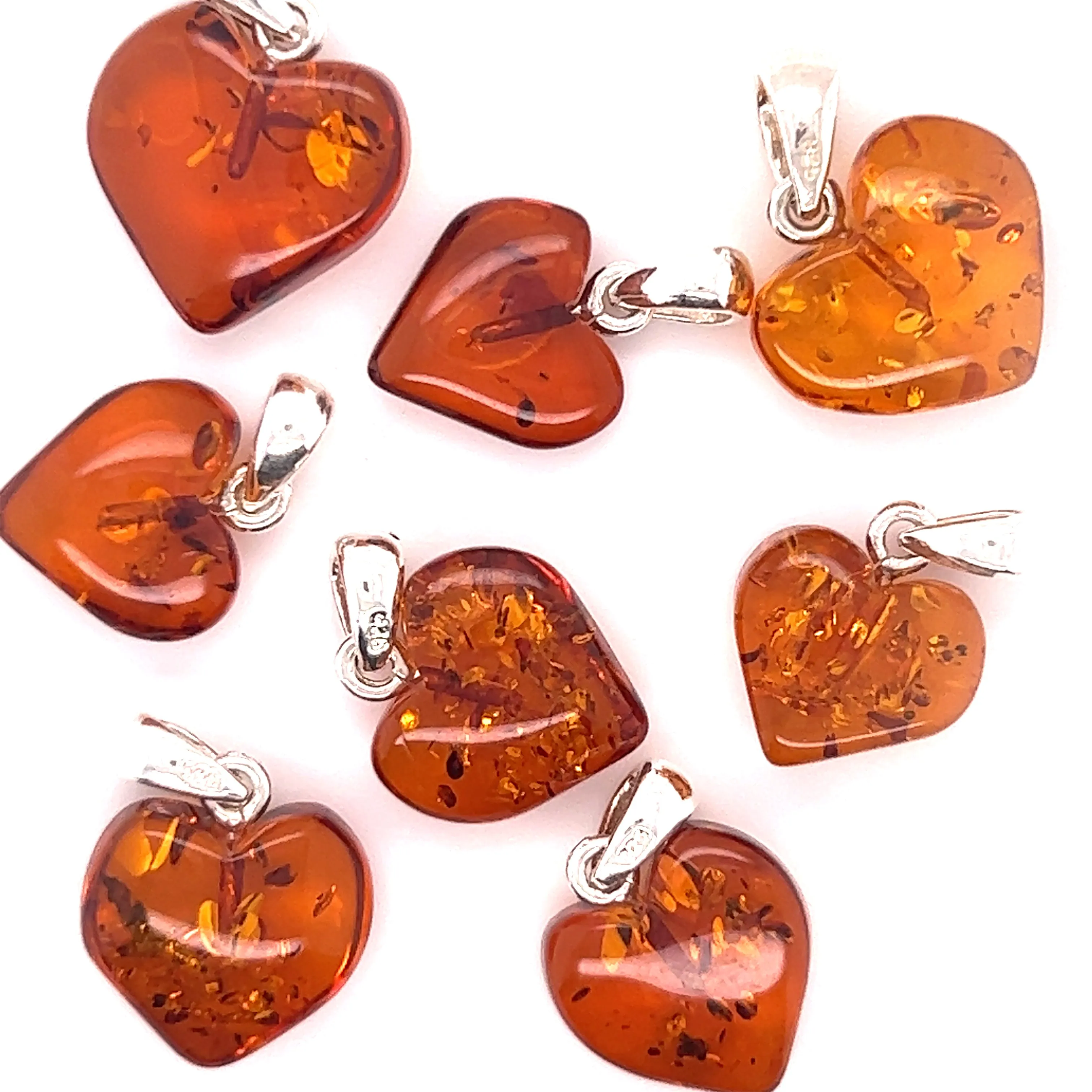 Charming Baltic Amber Heart Pendant