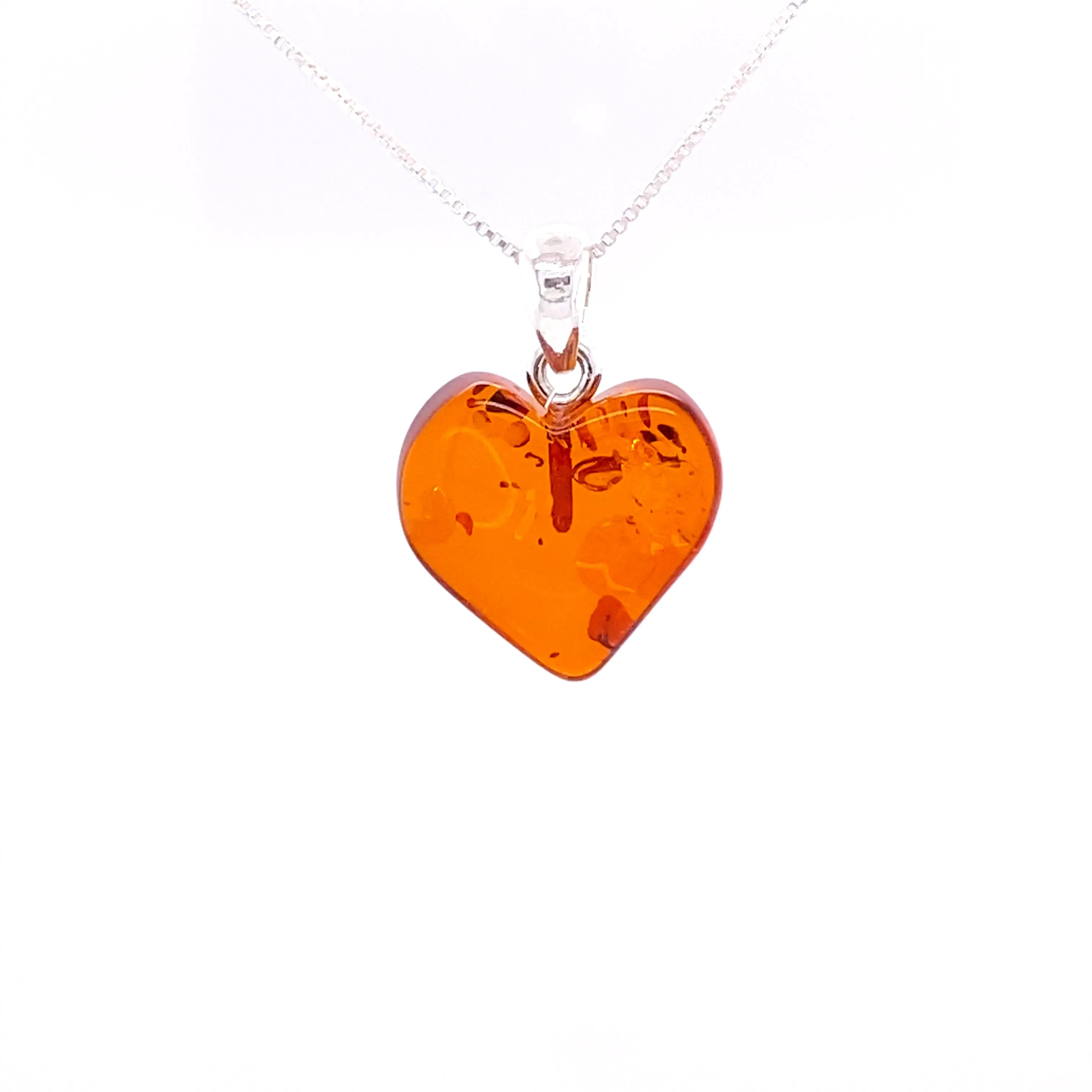 Charming Baltic Amber Heart Pendant