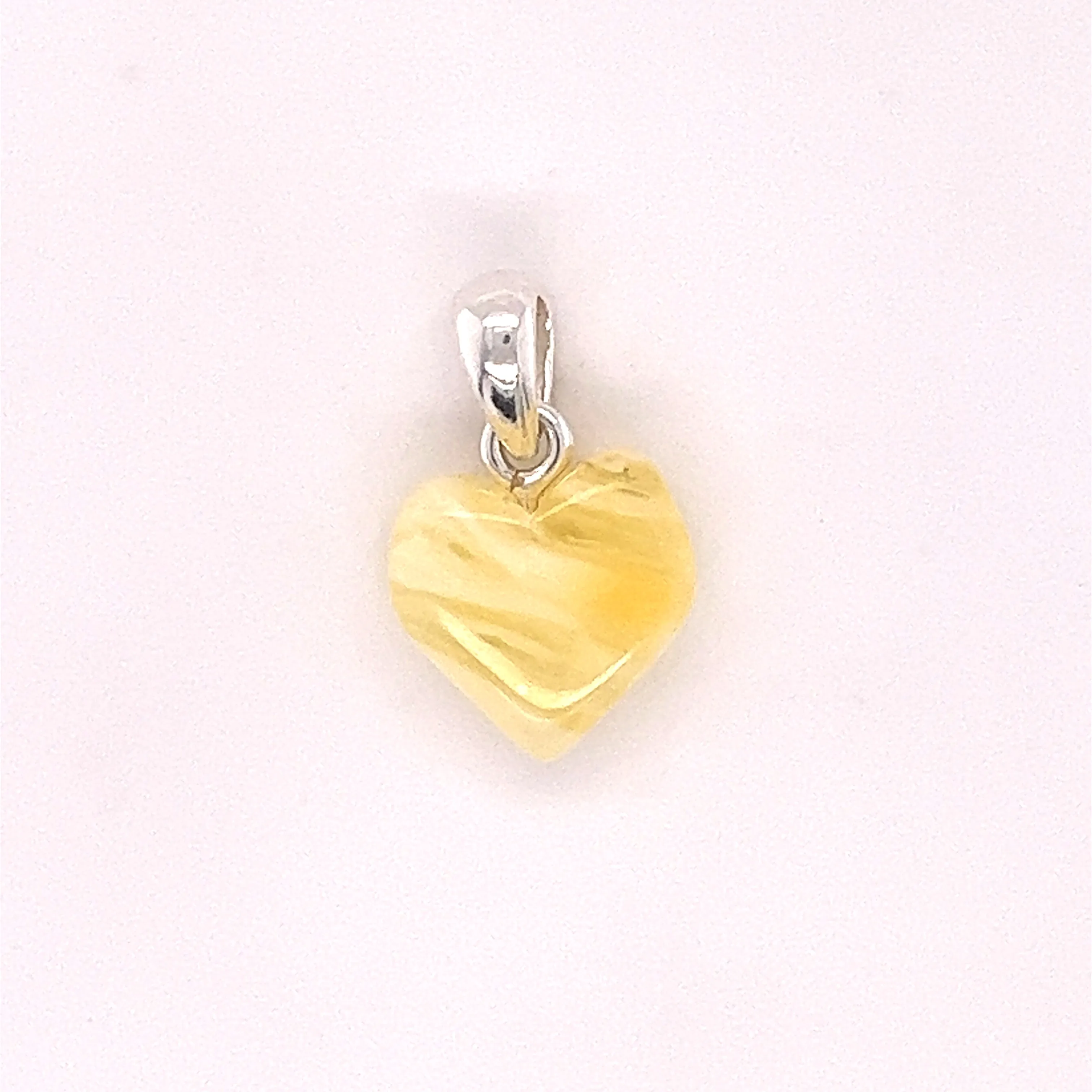 Charming Baltic Amber Heart Pendant