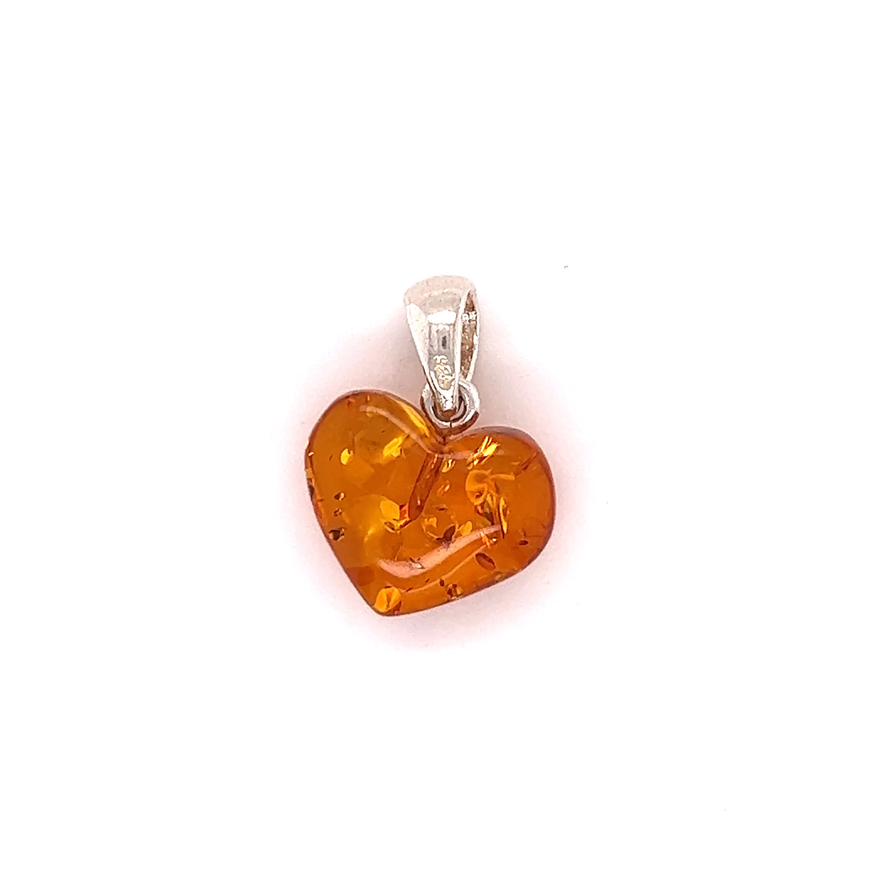 Charming Baltic Amber Heart Pendant