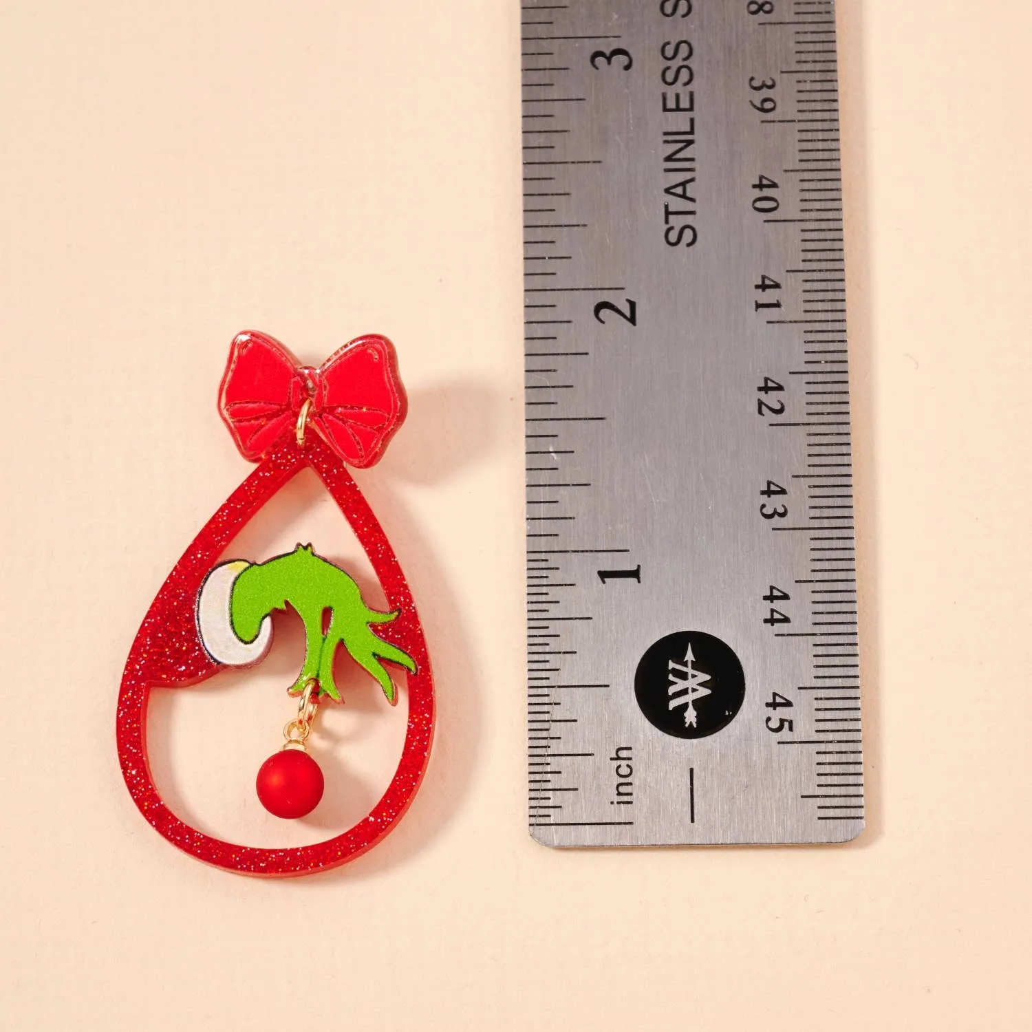 Christmas Grinch Hand Dangling Earrings