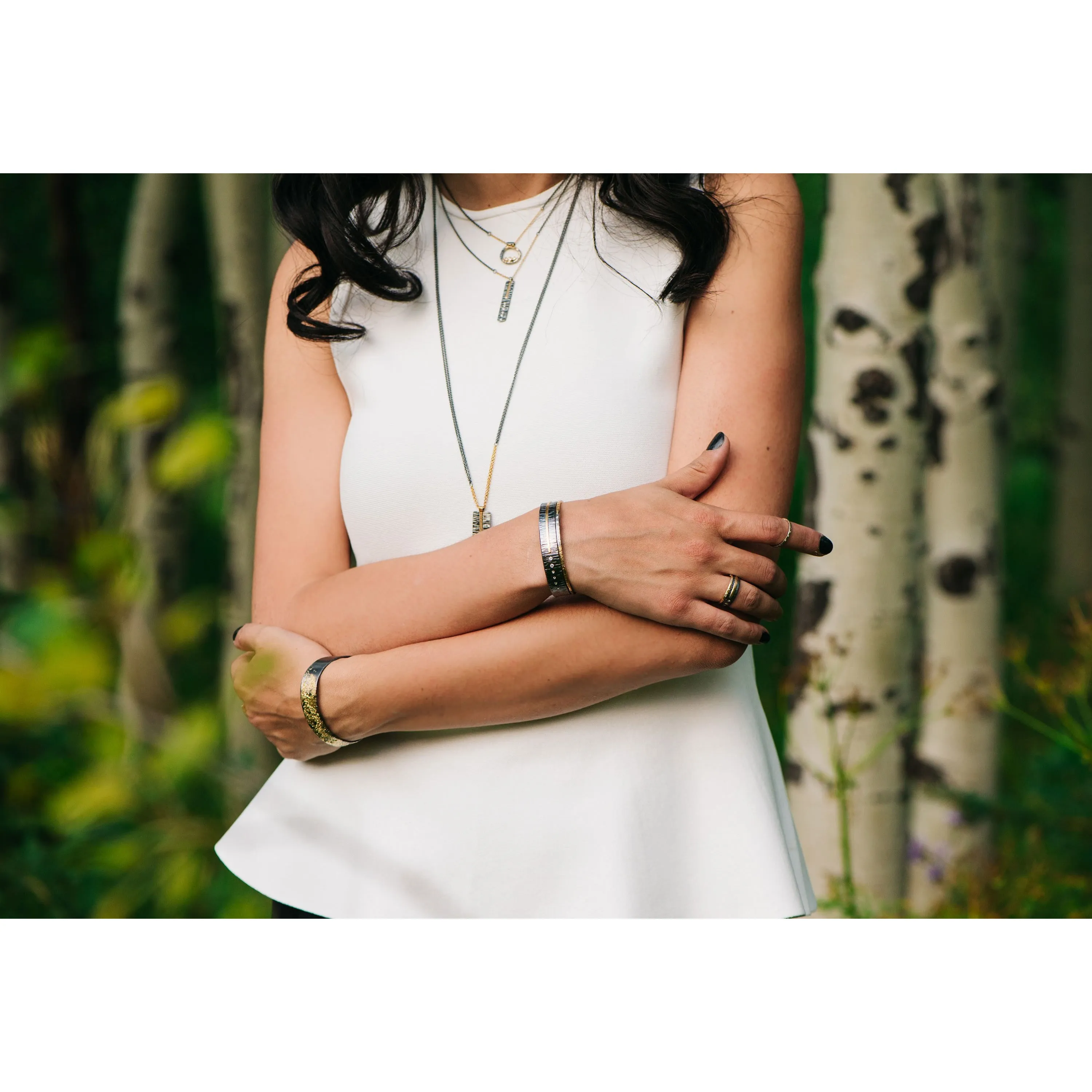 Classic Aspen Cuff - 18k gold, Oxidized Silver   Reclaimed Diamonds