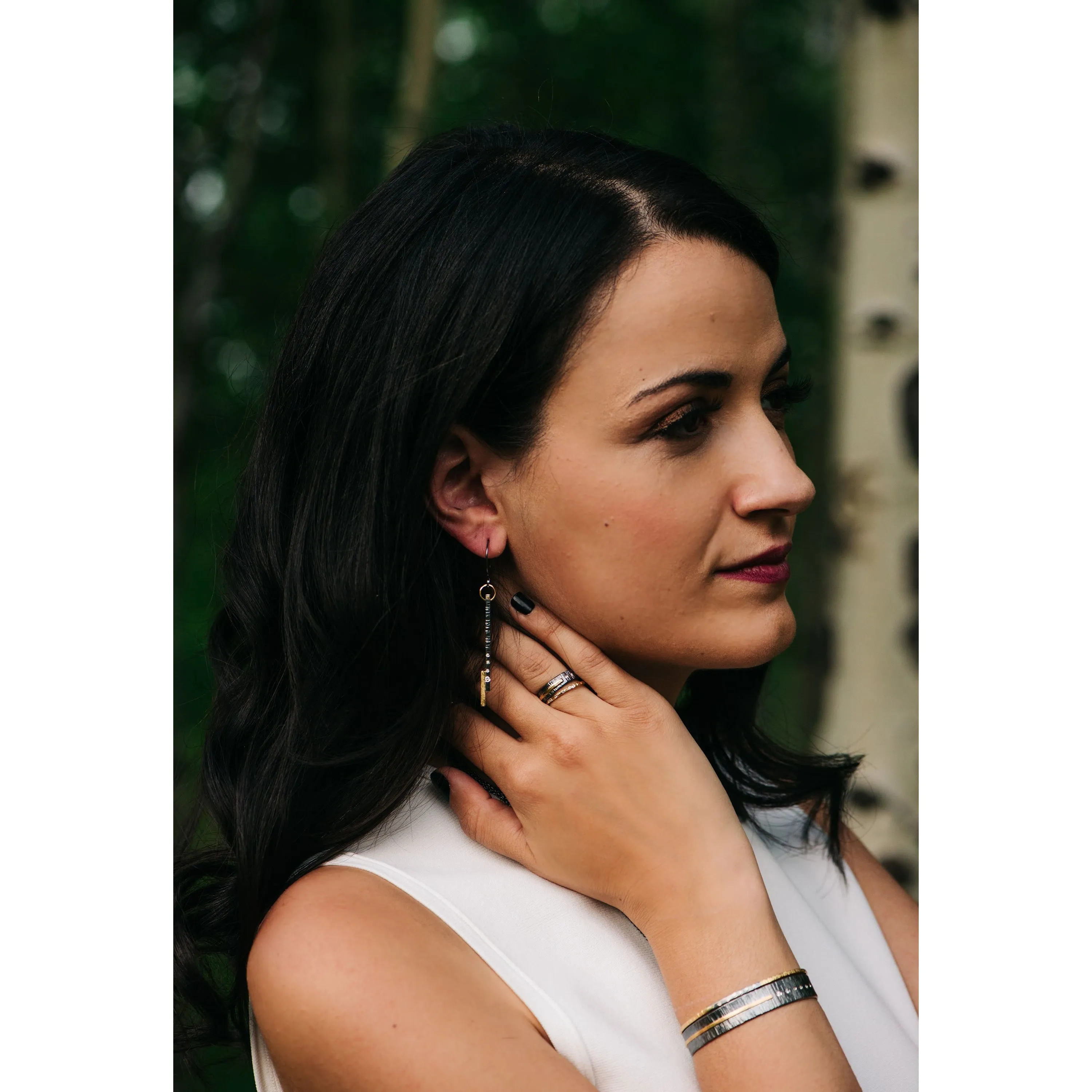 Classic Aspen Cuff - 18k gold, Oxidized Silver   Reclaimed Diamonds