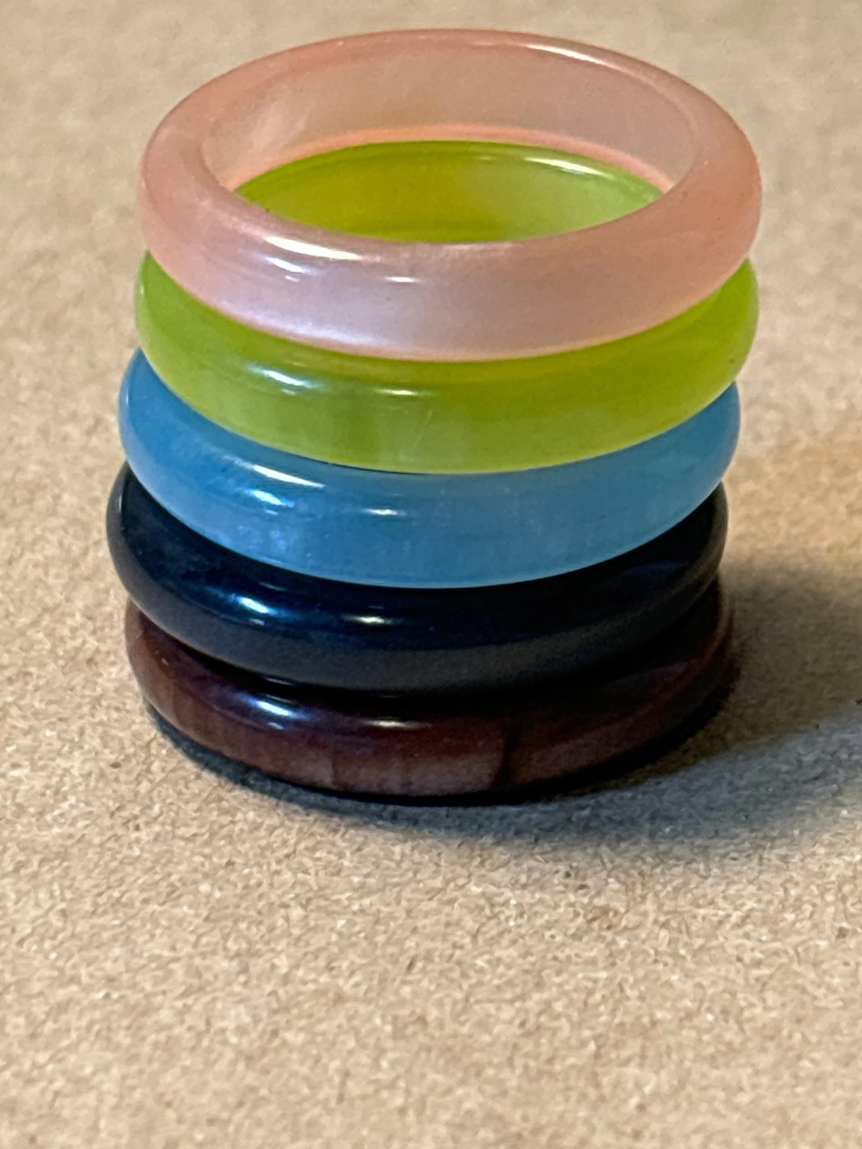 Colorful Plastic Rings - SIZE 10 1/2