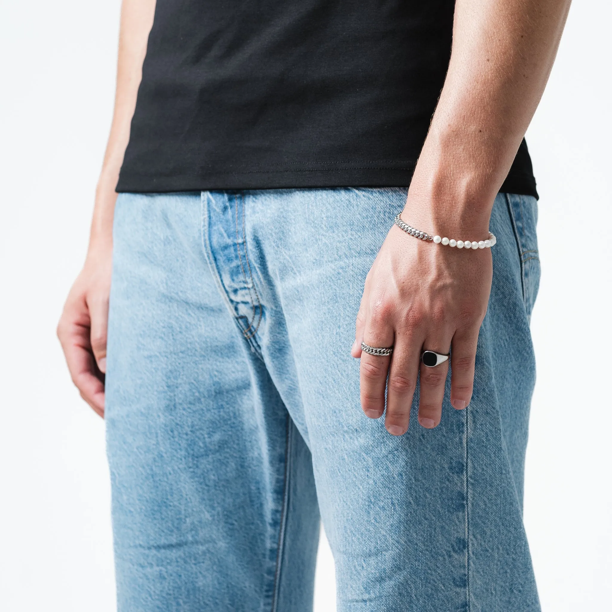 Cuban Pearl Bracelet (Silver)