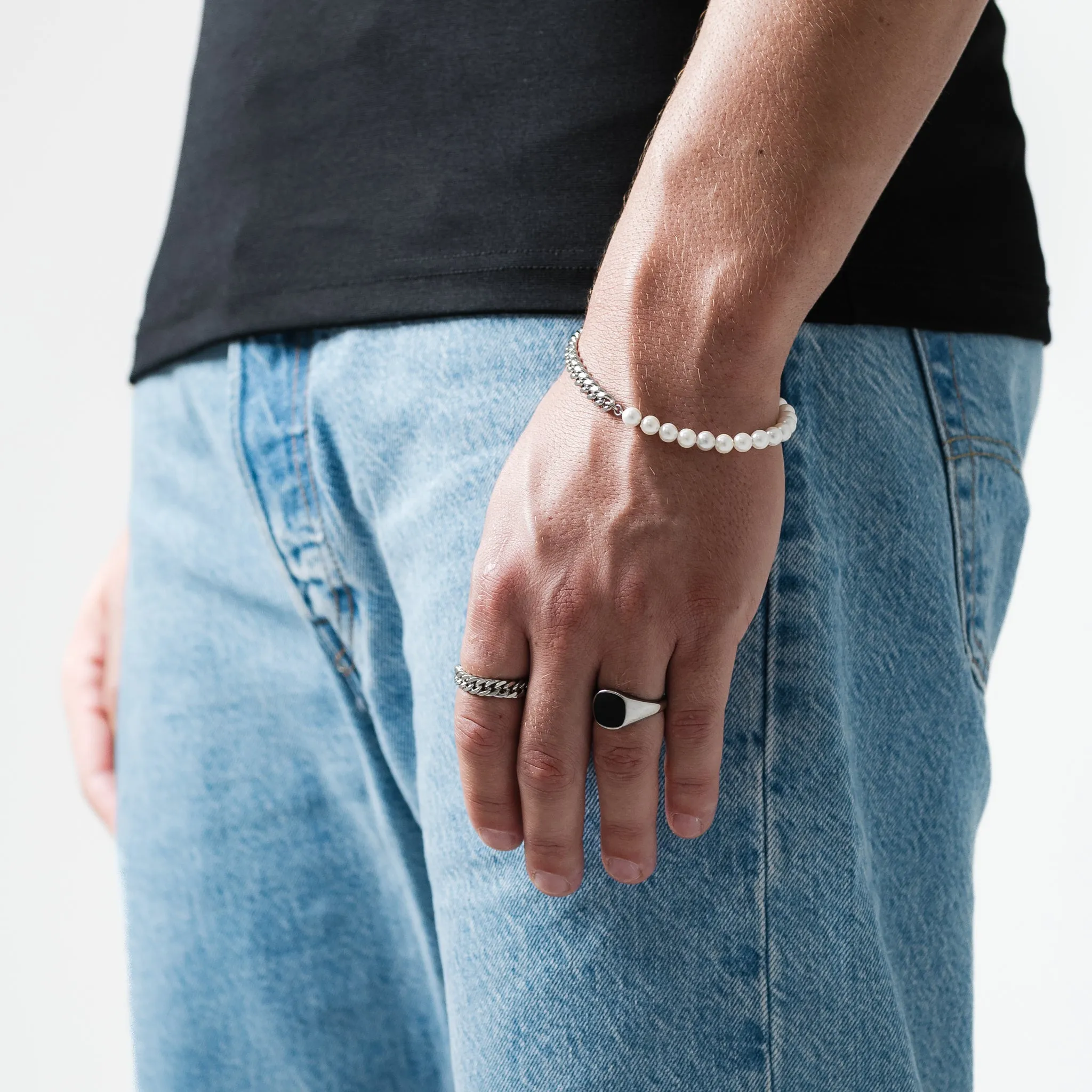 Cuban Pearl Bracelet (Silver)