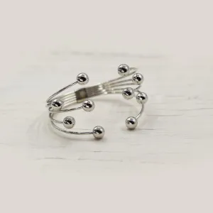 Delicate multi layer bangle with ball feature