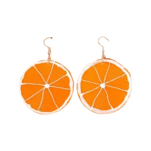 Earrings - Oversized sliced orange drops