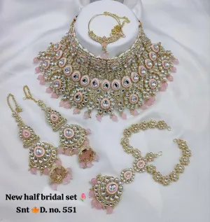 Exquisite Pearl - Half Bridal Kundan Necklace Set For Women