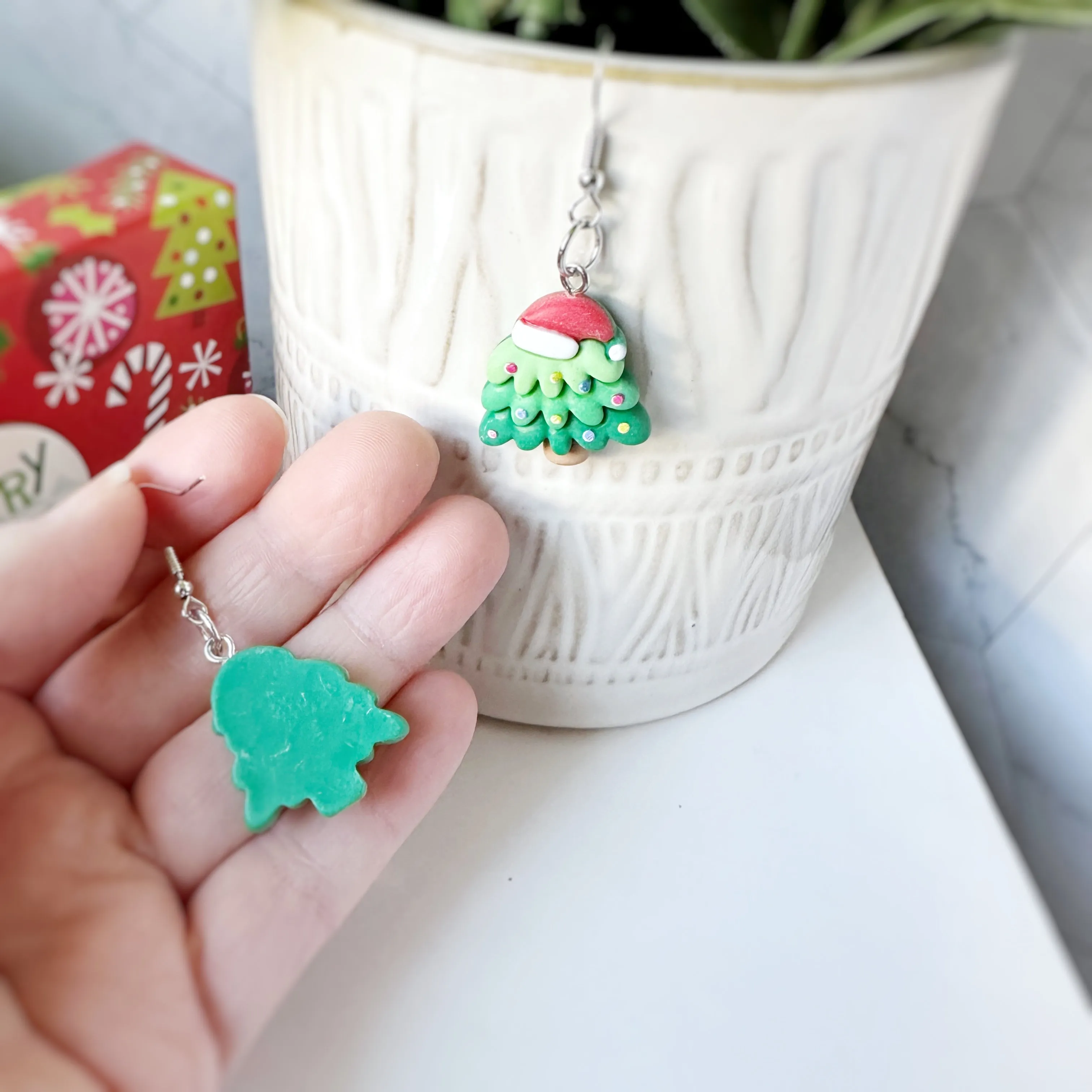 Festive Christmas Earrings --  Christmas Tree, Cats, Dinosaurs, Cactus