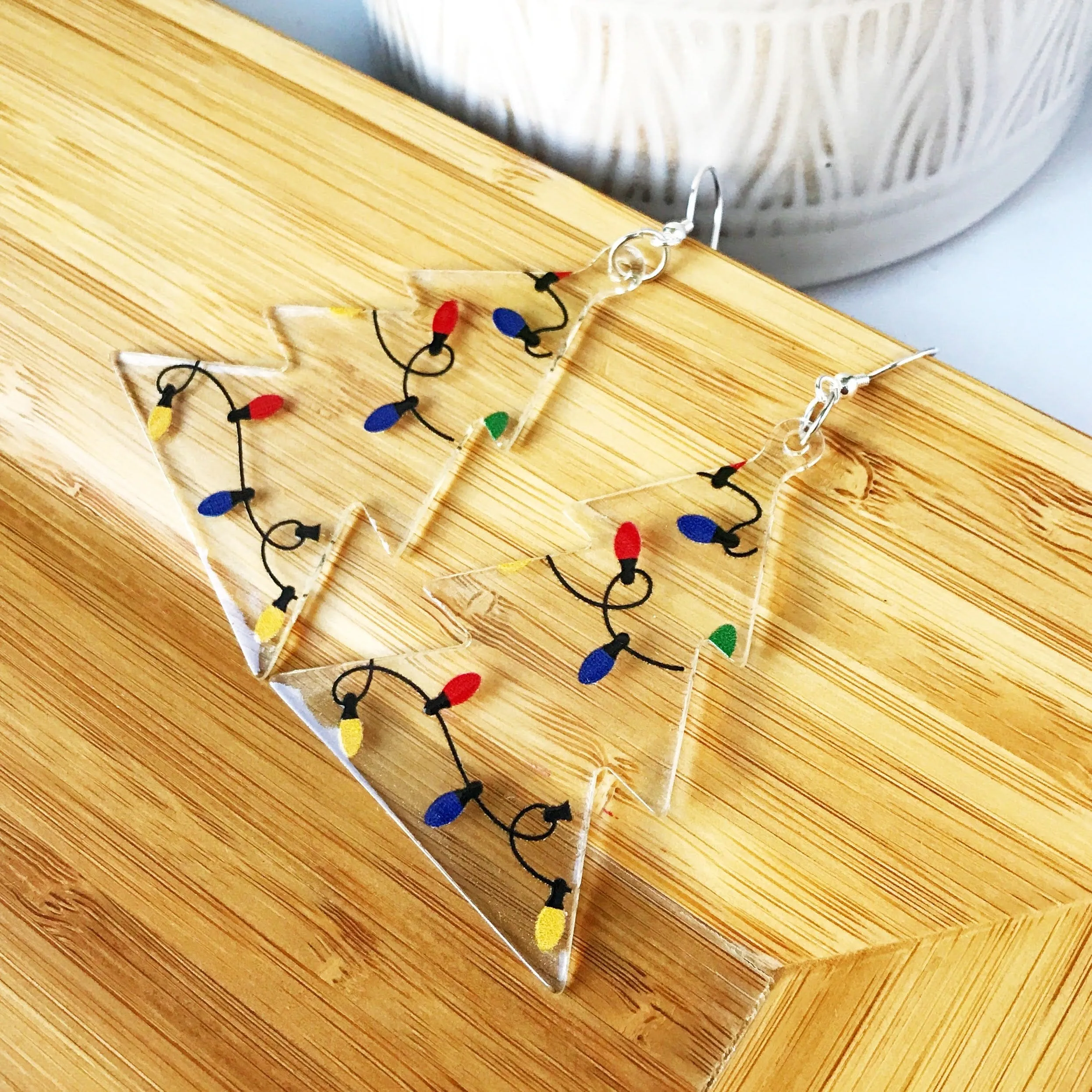 Festive Christmas Earrings --  Christmas Tree, Cats, Dinosaurs, Cactus
