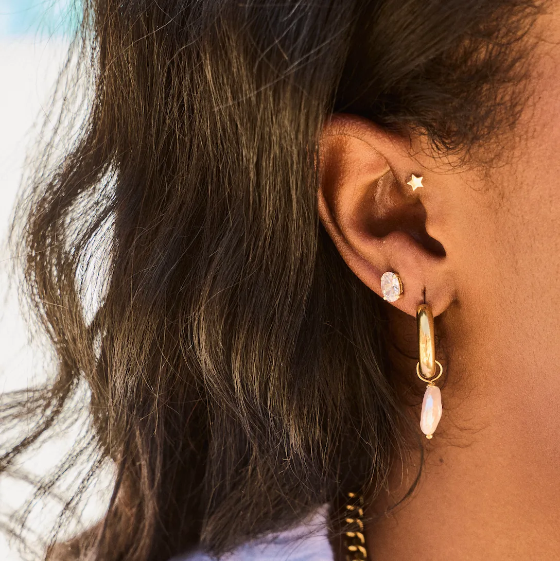 Freshwater Pearl Hoops